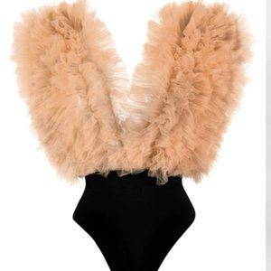 Alchemy x Lia Aram organza ruffle bodysuit - Exclusive for Farfetch - S - New
